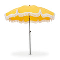 Sunny Yellow Scalloped Fringe Patio Umbrella