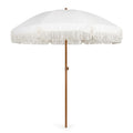 Gemini said Vintage White Fringe Beach Umbrella