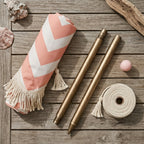 Coral Coast Retro Scalloped Stripe Beach Umbrella