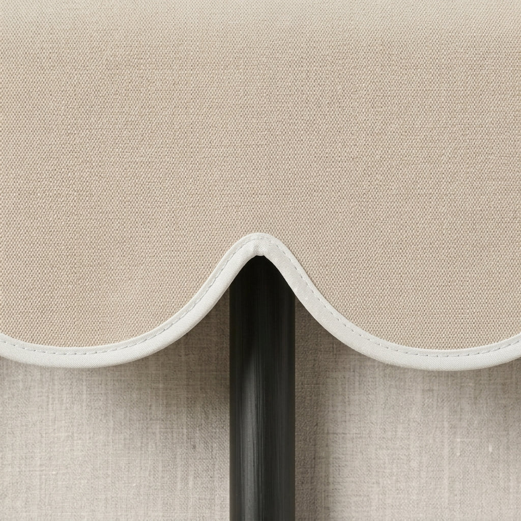 Elegant Scalloped Edge Patio Umbrella in Beige