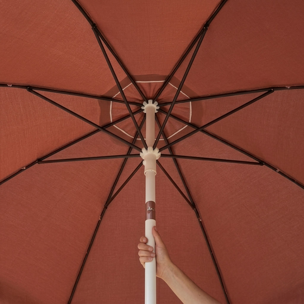 Terracotta Scalloped Edge Patio Umbrella