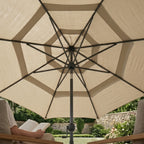 Premium Triple-Tier Vented Patio Umbrella in Beige