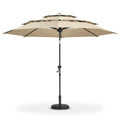 Premium Triple-Tier Vented Patio Umbrella in Beige