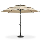 Premium Triple-Tier Vented Patio Umbrella in Beige