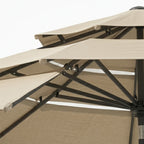 Premium Triple-Tier Vented Patio Umbrella in Beige