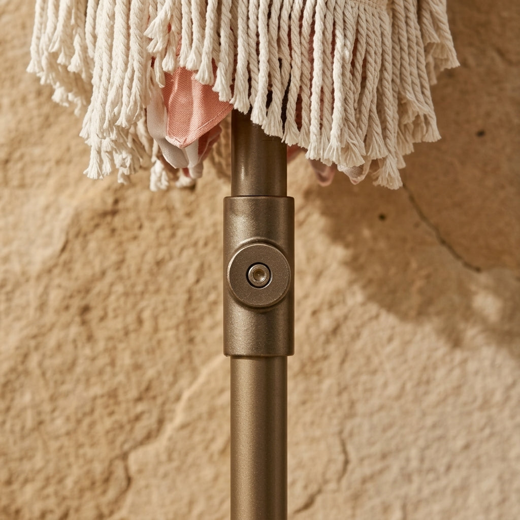 Coral Coast Retro Scalloped Stripe Beach Umbrella