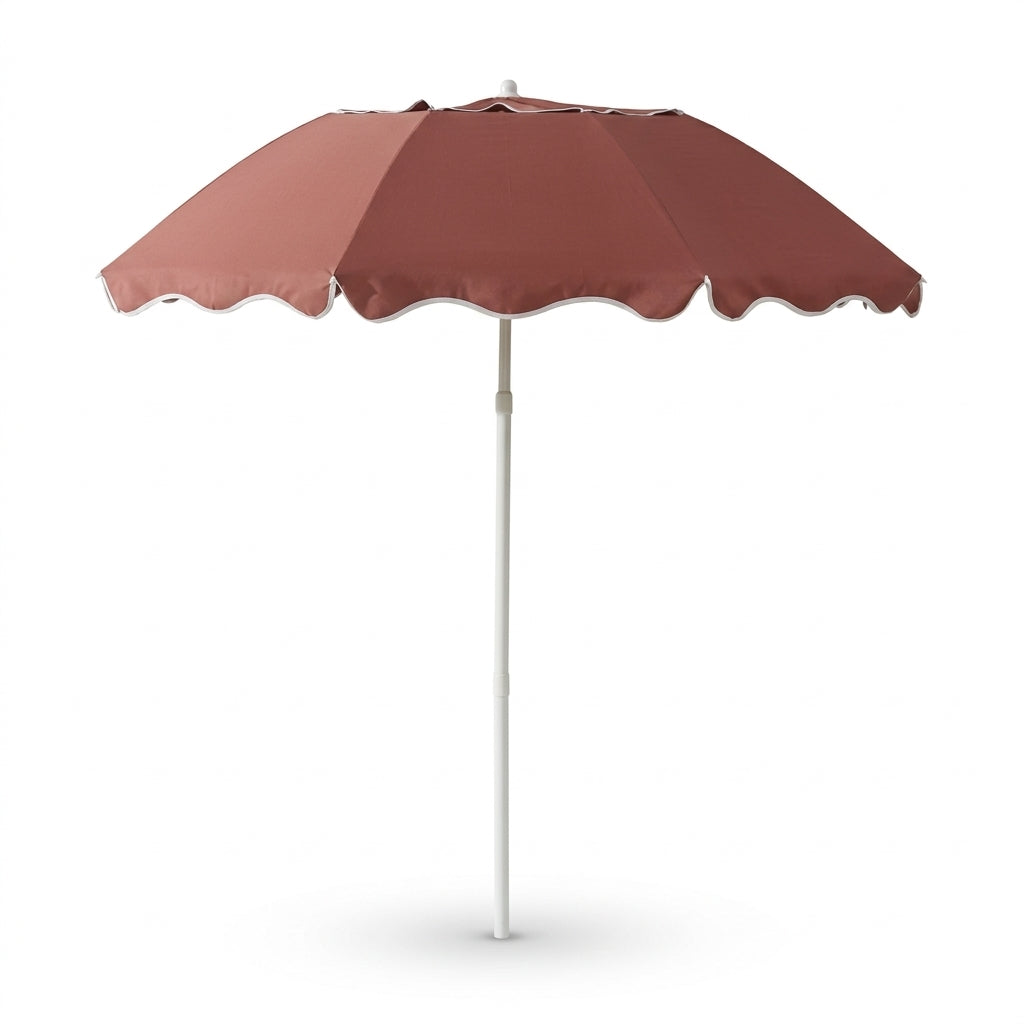 Terracotta Scalloped Edge Patio Umbrella