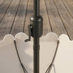 Elegant Scalloped Edge Patio Umbrella in Beige