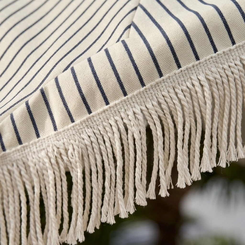 Vintage Striped Fringe Beach and Patio Umbrella