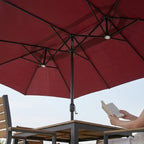 Burgundy Triple Canopy Outdoor Patio Umbrella