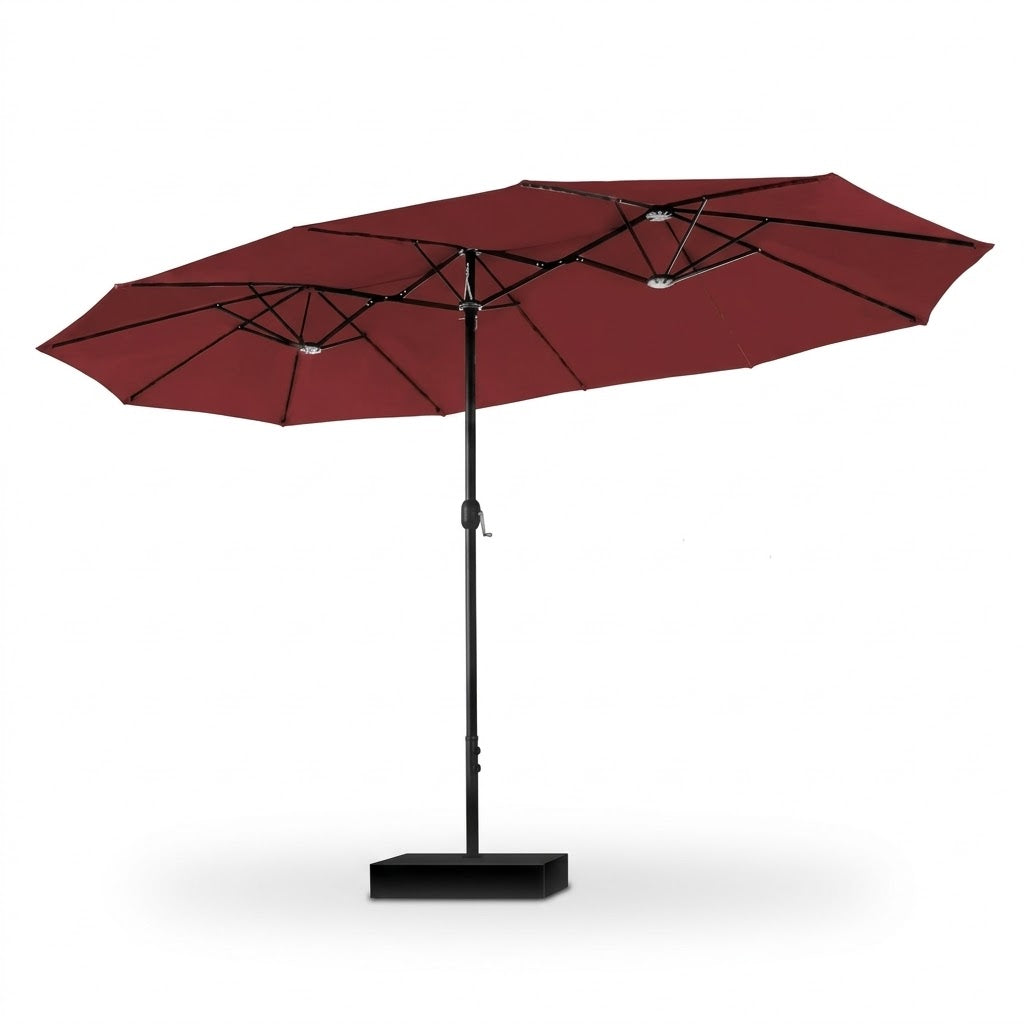 Burgundy Triple Canopy Outdoor Patio Umbrella